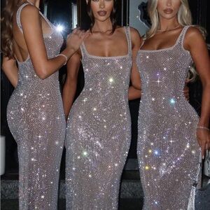 Babyboo Petra maxi dress silver size XL Tag removed